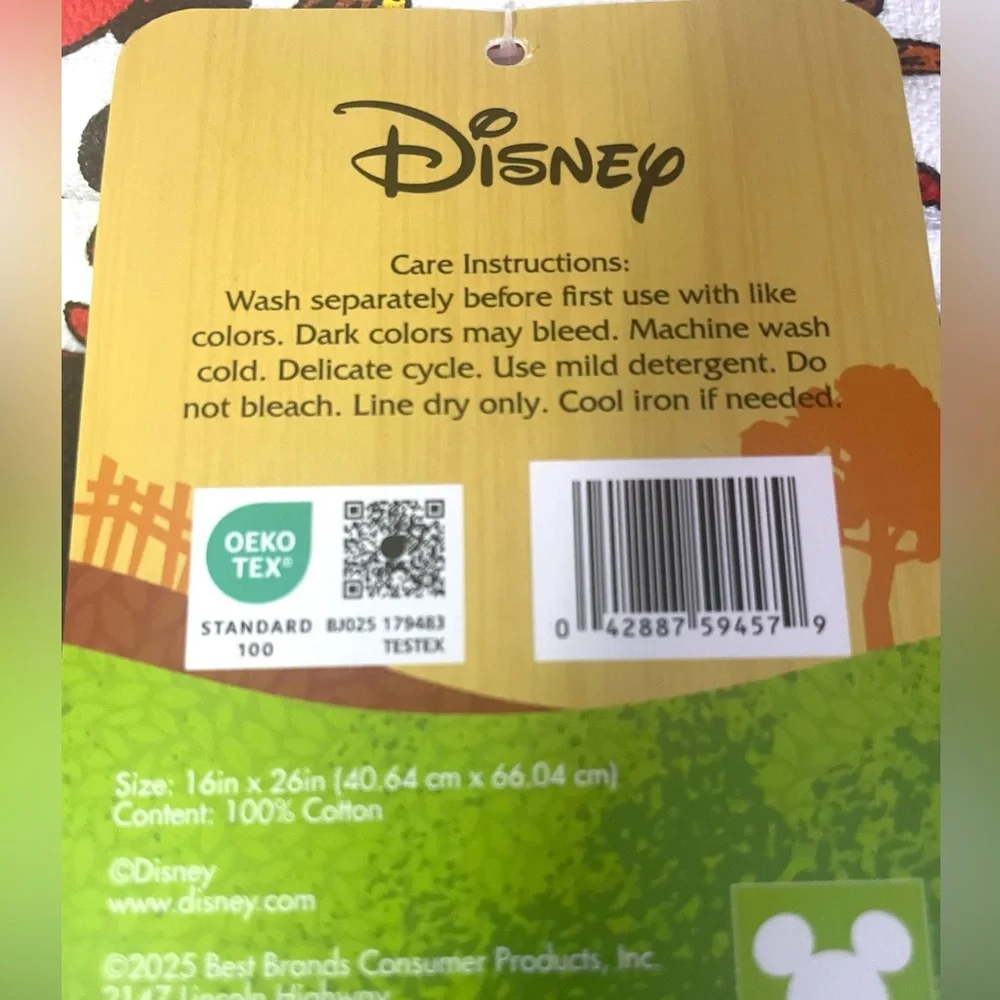 Mickey & Minnie Mouse Fall Autumn Kitchen Towel Set 2x Love Leaves Apples NWT